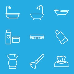 Set of 9 hygiene outline icons