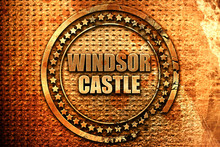 Windsor Castle, 3D Rendering, Metal Text