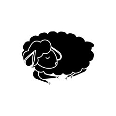 Sticker - Sheep sleeping cartoon icon vector illustration graphic design