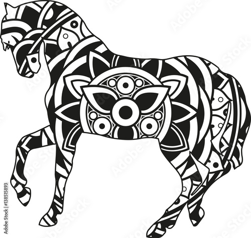 Download Vector illustration of a mandala horse silhouette - kaufen ...