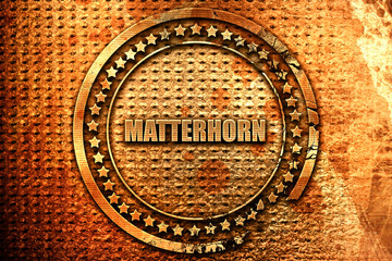 matterhorn, 3D rendering, metal text