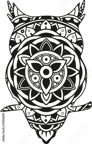 Download Vector illustration of a mandala owl silhouette - Buy this ...