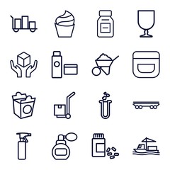 Canvas Print - Set of 16 container outline icons