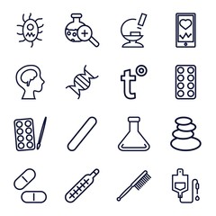 Wall Mural - Set of 16 medicine outline icons