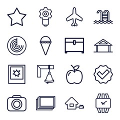 Wall Mural - Set of 16 simple outline icons