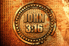 John 3 16, 3D Rendering, Metal Text