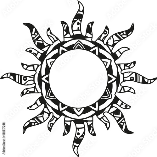 Download Vector illustration of a mandala sun silhouette - Buy this ...