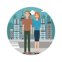 couple lifestyle together urban background vector illustration eps 10