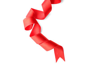 Wall Mural - Red ribbon, isolated on white