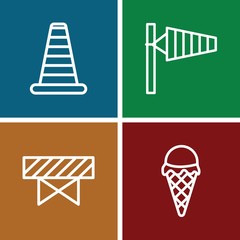 Sticker - Set of 4 cone outline icons