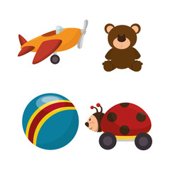 Poster - set kids toys icons vector illustration design