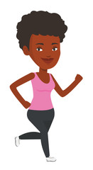 Sticker - Young woman running vector illustration.