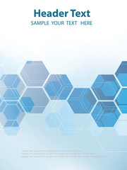 Wall Mural - Vector Abstract geometric background. Template brochure design. Blue hexagon shape