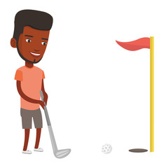 Sticker - Golfer hitting the ball vector illustration.