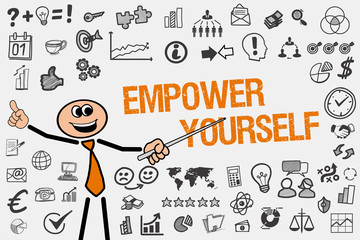 Sticker - Empower Yourself / Mann mit Symbole