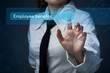 © putilov_denis - Business, technology, internet and networking concept. Business woman presses a button on the virtual screen: Employee benefits