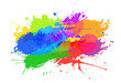 © inspiring.team - Colorful spots set on white background. Watercolor or ink illustration.