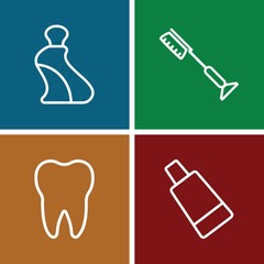 Sticker - Set of 4 oral outline icons