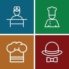 Poster - Set of 4 profession outline icons