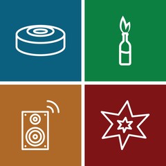 Poster - Set of 4 boom outline icons