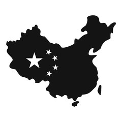 Sticker - Map of China icon, simple style