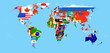 World Map with flags