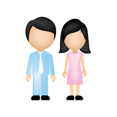 color silhouette faceless with dad and mom in formal clothes and brunette hair vector illustration