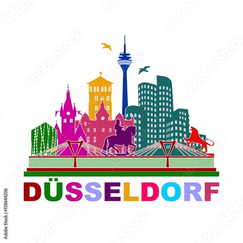 Dusseldorf Deutschland Skyline Rhein Stadt Silhouette Panorma Stadtlandschaft Buy This Stock Vector And Explore Similar Vectors At Adobe Stock Adobe Stock