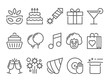 © kuroksta - Party and birthday line icon