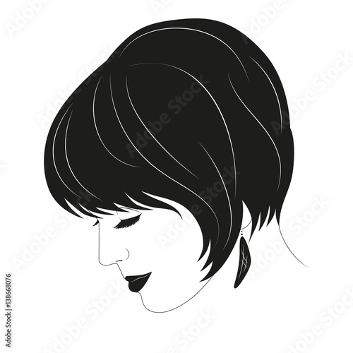 Portret Devushki Biznes Ledi Strogij Stil Korotkaya Strizhka Pricheska Buy This Stock Vector And Explore Similar Vectors At Adobe Stock Adobe Stock