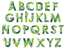 Vector Green Alphabet
