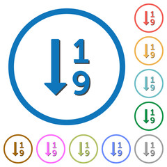 Poster - Ascending numbered list icons with shadows and outlines