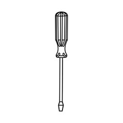 monochrome line contour with screwdriver vector illustration