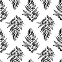 Seamless Pattern With Fern Leaves
