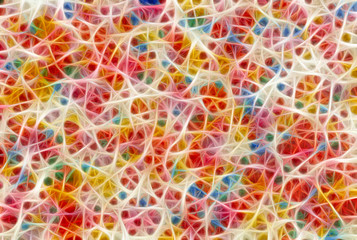 Poster - Rainbow colors abstract mosaic background. Fractal background.