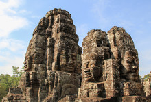 Faces Of Bayon Temple In Angkor Thom, Siemreap, Cambodia.