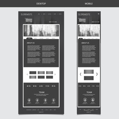 Wall Mural - responsive one page website template with blurred background - stripes pattern header design - deskt