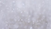 Slow Motion Background Of Snow Fall Blowing Fast In Winter Daytime