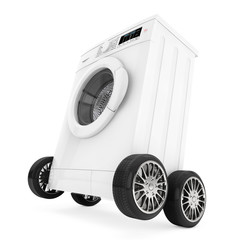 Poster - Modern Washing Machine on Wheels. 3d Rendering