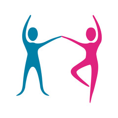 Wall Mural - people fitness dancing icon, vector illustration design