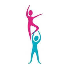 Wall Mural - people fitness dancing icon, vector illustration design