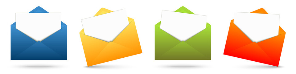 Sticker - colored envelopes with white paper