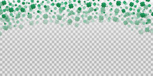 Vector Four-leaf Clover Confetti On The Transparent Background. Concept Of Happy Saint Patrick's Day.