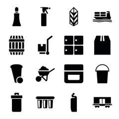 Sticker - Set of 16 container filled icons