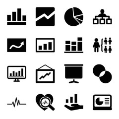 Sticker - Set of 16 chart filled icons