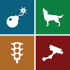 Poster - Set of 4 danger filled icons