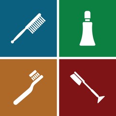 Sticker - Set of 4 toothbrush filled icons