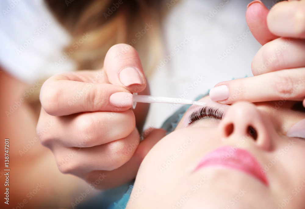 Woman on cosmetic procedure at salon