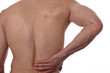 © dream@do - Sport injury, Man with back pain. Pain relief and health care concept isolated on white.