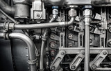 Fototapeta Na drzwi - interior of old jet engine close-up